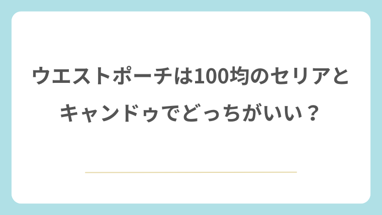 ウエストポーチは100均のセリアとキャンドゥでどっちがいい？